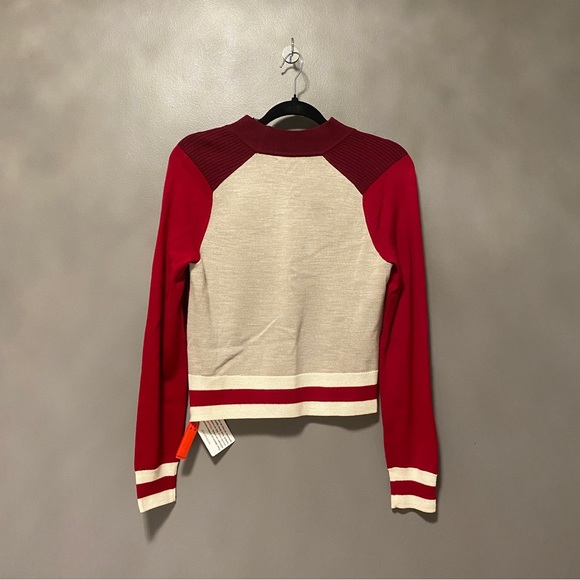 RAG and BONE Red Dean Mock Neck Block colour Sweater - Picture 2 of 4